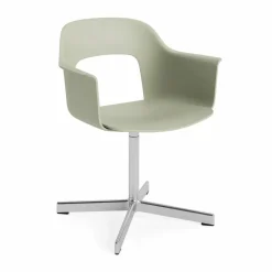 HAY Layout Armchair 231 kontorsstol Pastel green-polerad aluminium 4 star swivel base