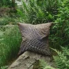 Online Fine Little Day Leaves broderat kuddfodral 48x48 cm Brown