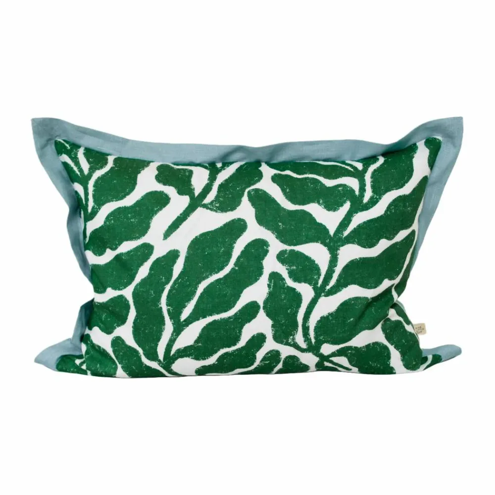 Fine Little Day Leaves kuddfodral konstraterande vinge 48x68 cm Green-blue