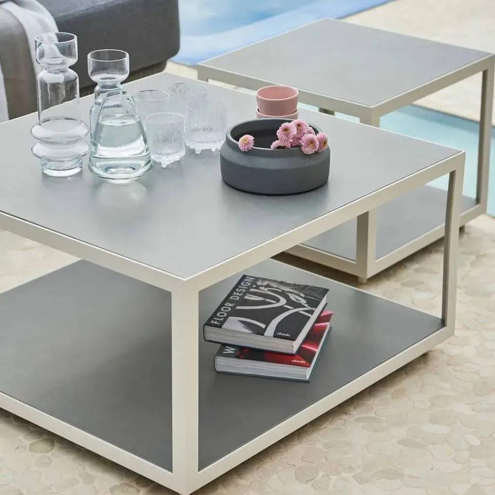 Cane-line Level sidobord Teak vitt stativ