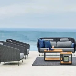 Cane-line Level soffbord keramik 79x79 cm Light grey-white