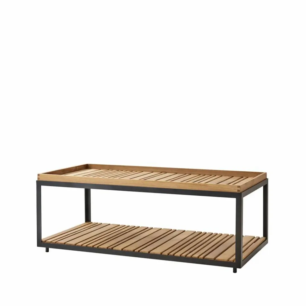 New Cane-line Level soffbord teak 62x122 cm Lava grey