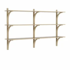 Swedese Levi hylla 3 hyllplan Naturlackerad ek-aluminium 180 cm