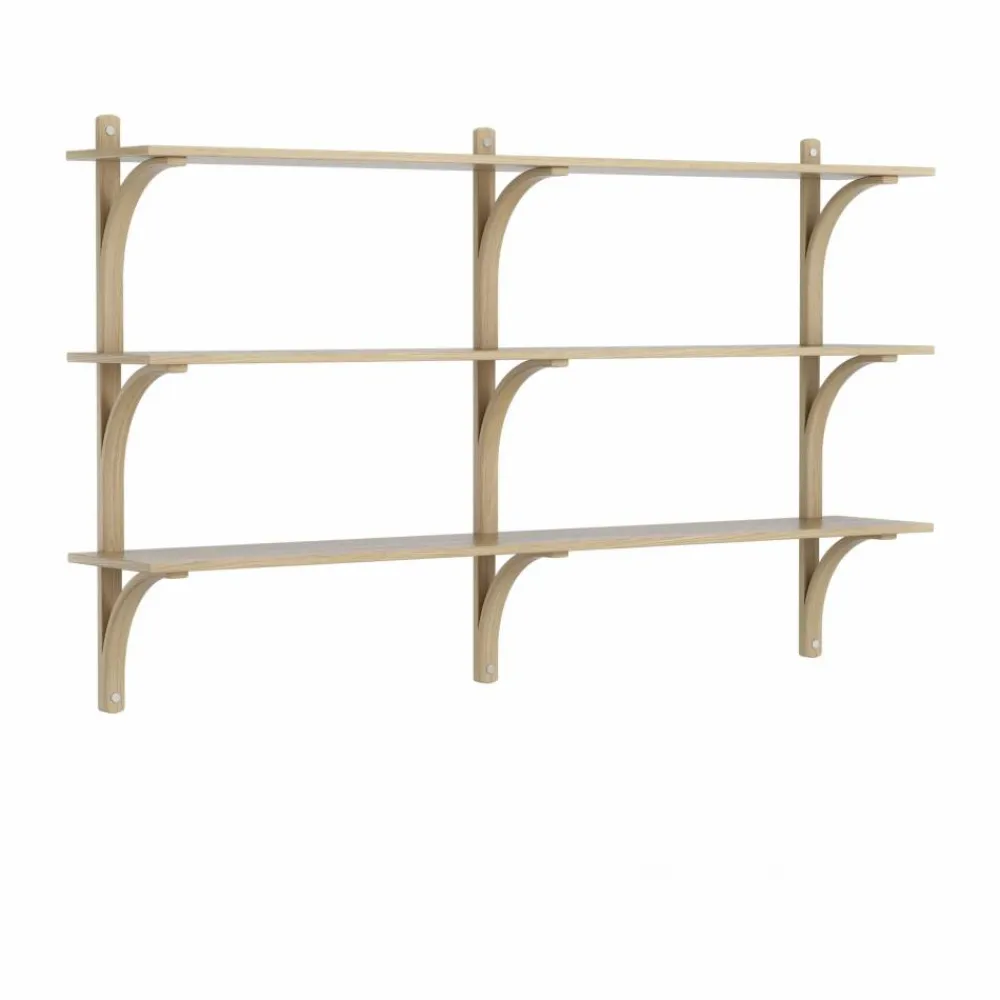 Swedese Levi hylla 3 hyllplan Naturlackerad ek-aluminium 180 cm