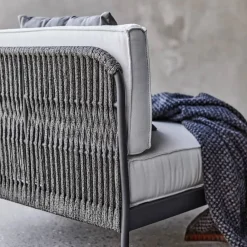 Skargaarden Lidö modulsoffa Sunbrella Deave silver grey hörndel mörkgrå aluminiumram