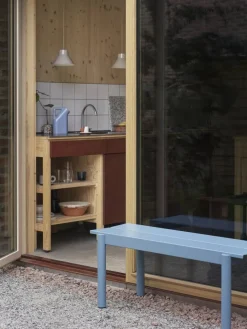 Outlet Muuto Linear steel bench bänk 110x34 cm Pale blue