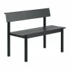 Online Muuto Linear Steel bänk med ryggstöd Black 110x34 cm