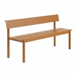 Muuto Linear Steel bänk med ryggstöd Burnt orange 170x34 cm