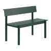 Muuto Linear Steel bänk med ryggstöd Dark green 110x34 cm