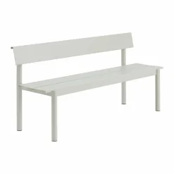 Muuto Linear Steel bänk med ryggstöd Grey 170x34 cm