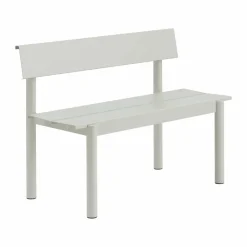 Muuto Linear Steel bänk med ryggstöd Grey 110x34 cm
