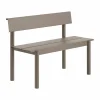 Muuto Linear Steel bänk med ryggstöd Taupe 110x34 cm