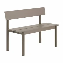Muuto Linear Steel bänk med ryggstöd Taupe 110x34 cm