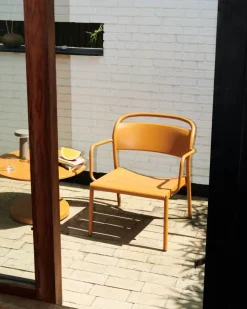 Discount Muuto Linear Steel loungefåtölj Burnt orange