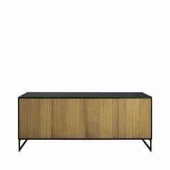 Hot Englesson Line skänk walnut/black 4dörrar+1+1hyllor svarta metallben