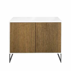 Englesson Line skänk walnut/white 2dörrar+1hylla kromben