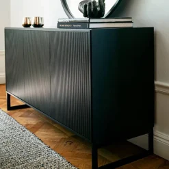 Englesson Line skänk walnut/white 3dörrar+2hylla sockel