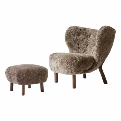 Barn &Tradition Little Petra VB1 fåtölj inkl. pouf ATD1 Oljad valnöt-Sahara