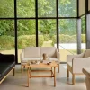 Hot FDB Møbler L46 MK155 easy chair karmstol Lackerad ek-läder svart