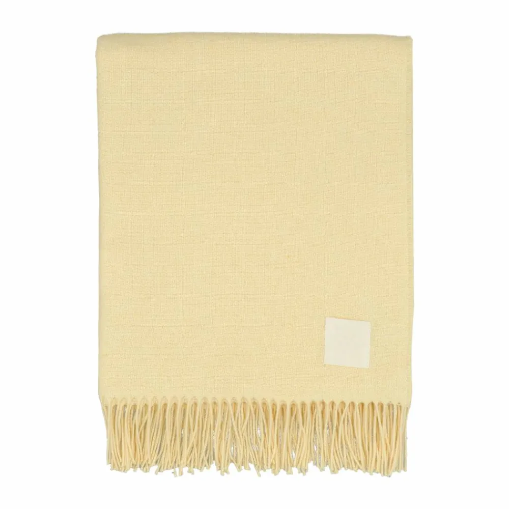 New Scandi Living Loom bomullspläd 125x170 cm Buttercream