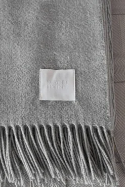 Scandi Living Loom bomullspläd 125x170 cm Fog