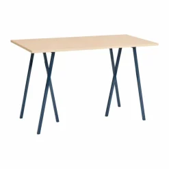 HAY Loop Stand incl. support barbord 77 5x160 cm Deep blue-clear lacq. oak