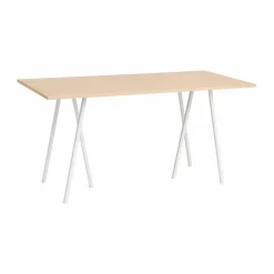 Hot HAY Loop Stand incl. support barbord 92 5x200 cm White-clear lacq. oak