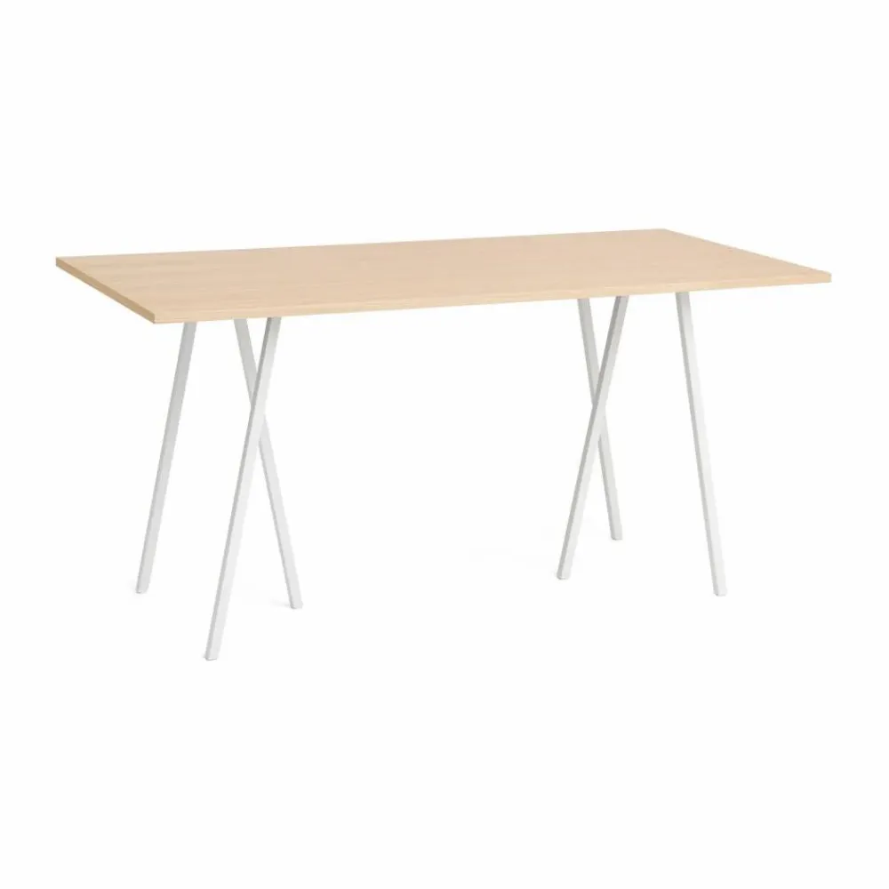 Hot HAY Loop Stand incl. support barbord 92 5x200 cm White-clear lacq. oak