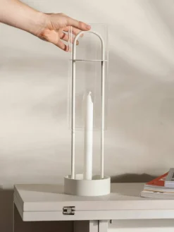 Best Design House Stockholm Lotus hurricane lantern vit