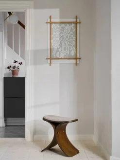 Gejst Luno pall 48x28x72 cm Mörk ek-mörk beige textil