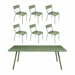 New Fermob Luxembourg bord 207x100 cm + 6 stolar Cactus