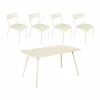 Fermob Luxembourg bord 143x80 cm + 4 stolar Latte beige