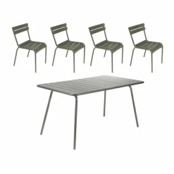 Fermob Luxembourg bord 143x80 cm + 4 stolar Rosemary