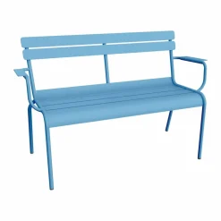 Clearance Fermob Luxembourg soffa med armstöd 131x55 5x86 cm Maya blue (blå)