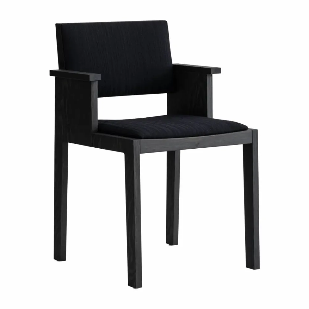 Outlet Vaarnii 016 Maasto Dining Armchair karmstol Svartbetsad furu framsidesklädd svart