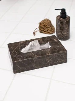 Mette Ditmer Marble näsdukslåda 14x25 5 cm Brun