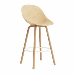 Normann Copenhagen Mat Bar Chair barstol 75 cm Hemp-beech-cream steel