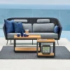 Hot Cane-line Mega 2-sits soffa Graphic gråa dynor
