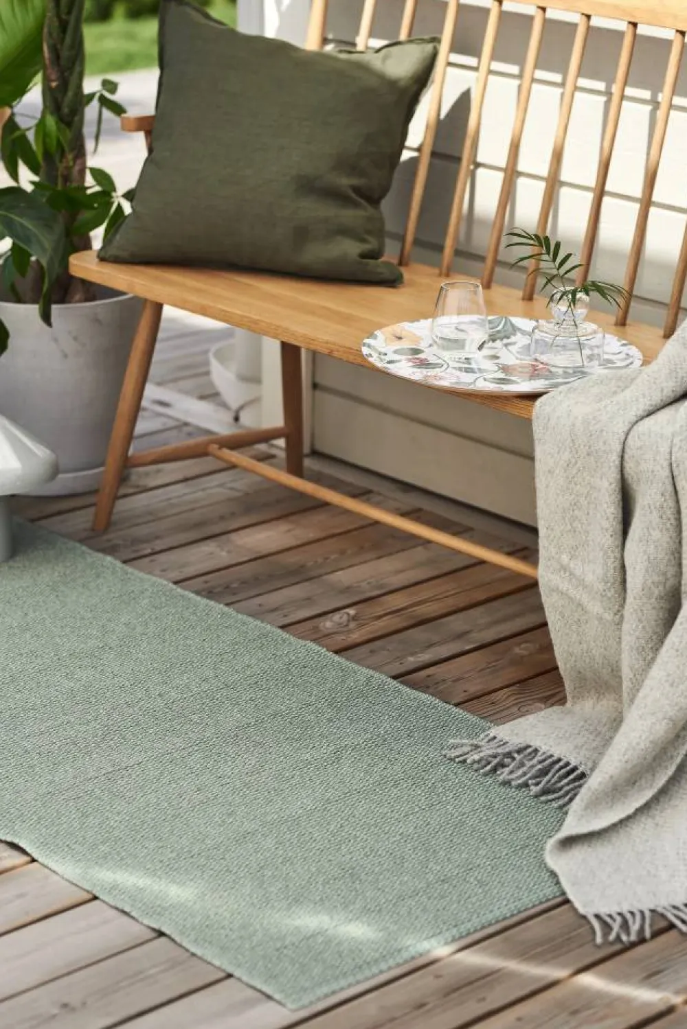 Scandi Living Mellow plastmatta grön 70x150cm