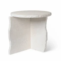 Ferm Living Mineral Sculptural bord Ø52 cm Bianco Curia