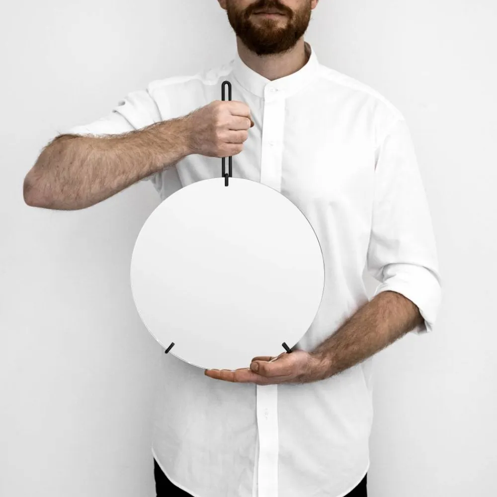 MOEBE Wall mirror Ø 30 cm Svart