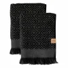 Best Mette Ditmer Morocco gästhandduk 35x55 cm 2-pack Black-grey