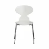 Fritz Hansen Myran 3101 stol white målad ask kromat stålstativ