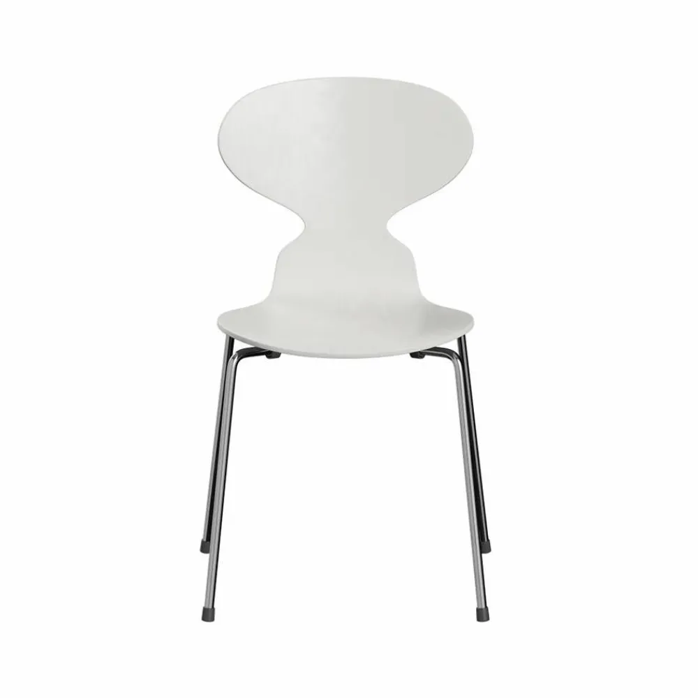 Fritz Hansen Myran 3101 stol white målad ask kromat stålstativ