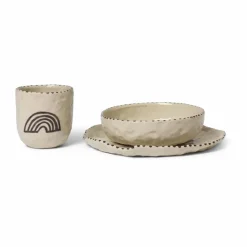 Ferm Living Naive barnservis 3 delar Red brown