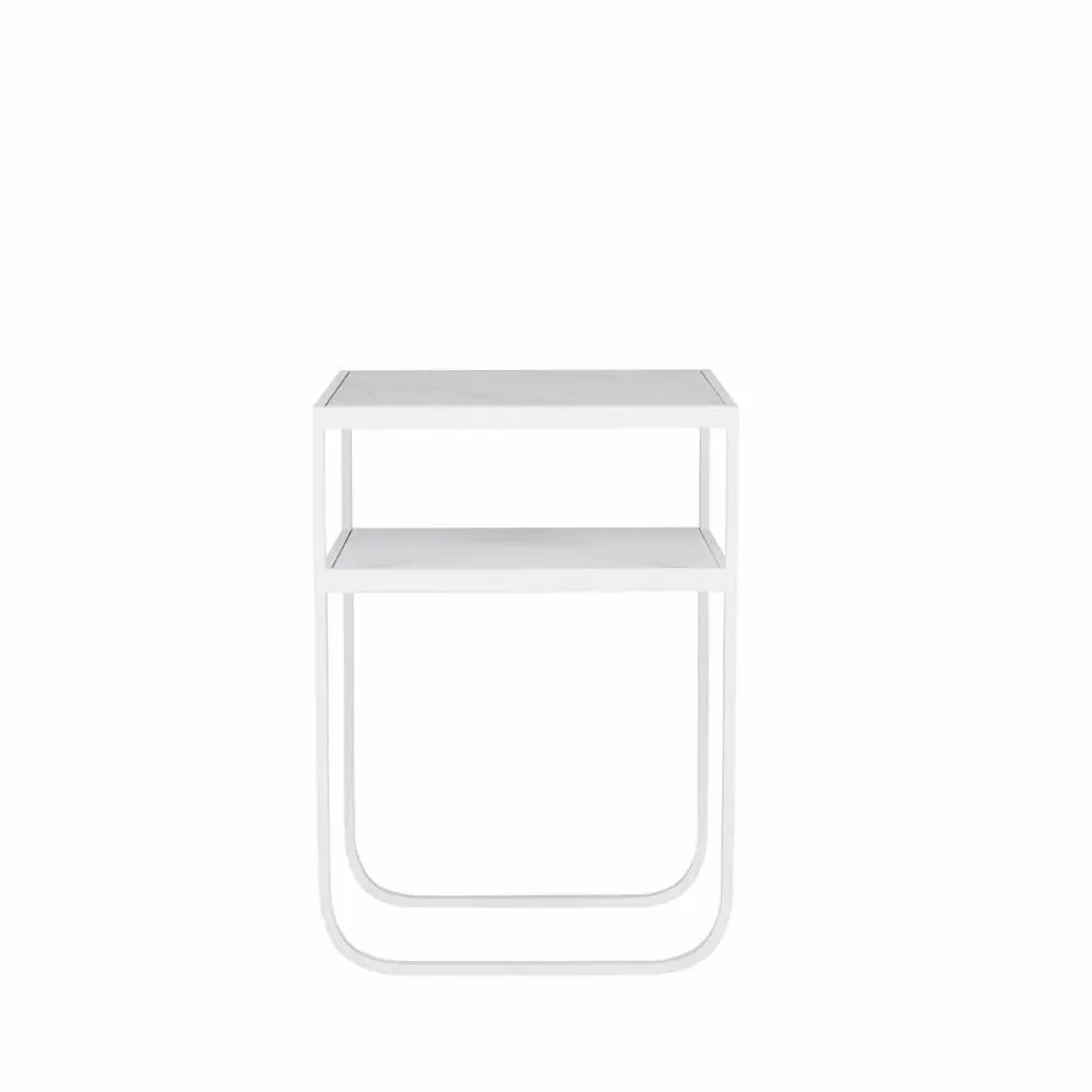 New Asplund Nati Tati High konsolbord marmor carrara stativ white