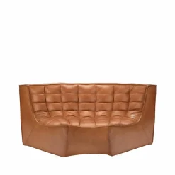 Best Ethnicraft N701 hörnmodul rundad 90° Läder old saddle