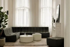 Online Ethnicraft N701 modulhörnsoffa med rundat hörn tyg Moss Eco 330x260 cm