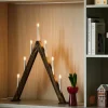 Outlet Scandi Living Nord adventsljusstake 40 cm Mörkbetsad