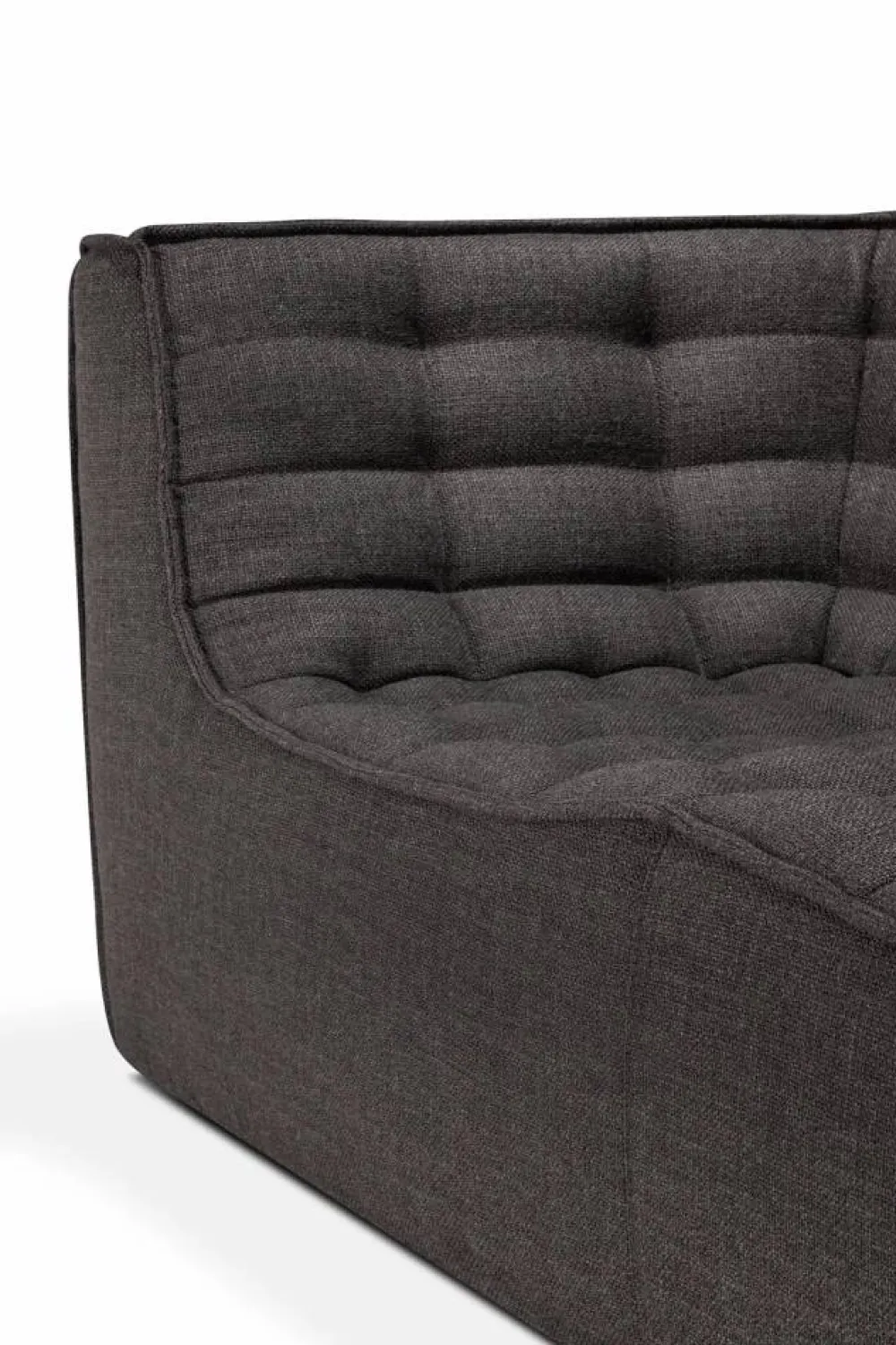 Ethnicraft N701 soffa 2-sits Dark grey med armstöd